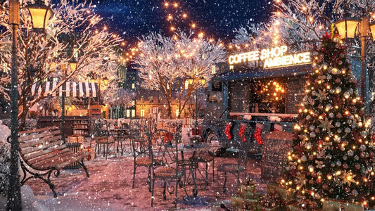Christmas Park Lights with Relaxing Night Jazz Music